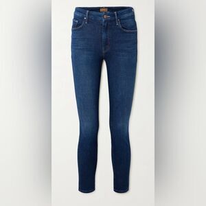 Mother The Looker high-rise skinny jeans in a dark denim wash